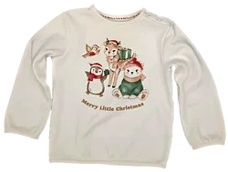 C&A Kinder Weihnachtspullover weiß gemustert Gr. 92 - Bild 1
