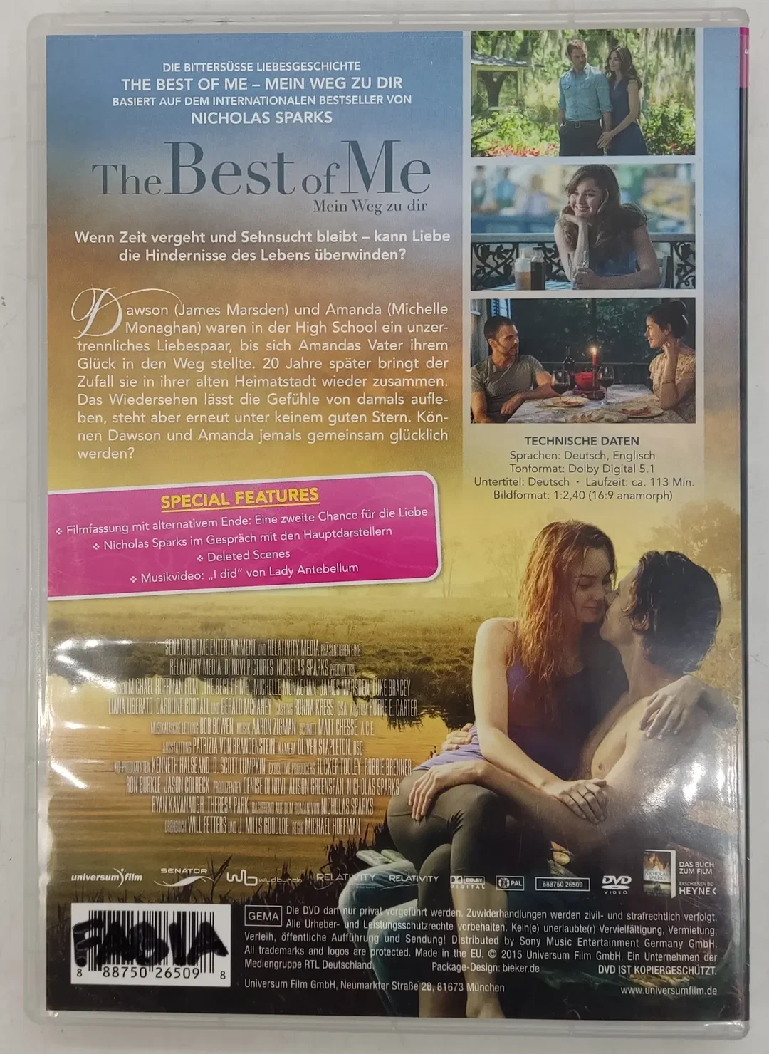  DVD "The Best of Me - Mein Weg zu dir" mit James Marsden und Michelle Monaghan – Bild 3