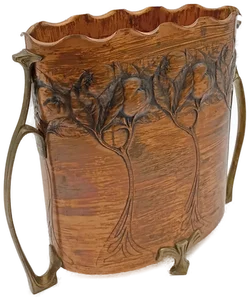 Antiker Jugendstil Vase von Carl Deffner aus Kupfer und Messing um 1900 – Vorschau 1