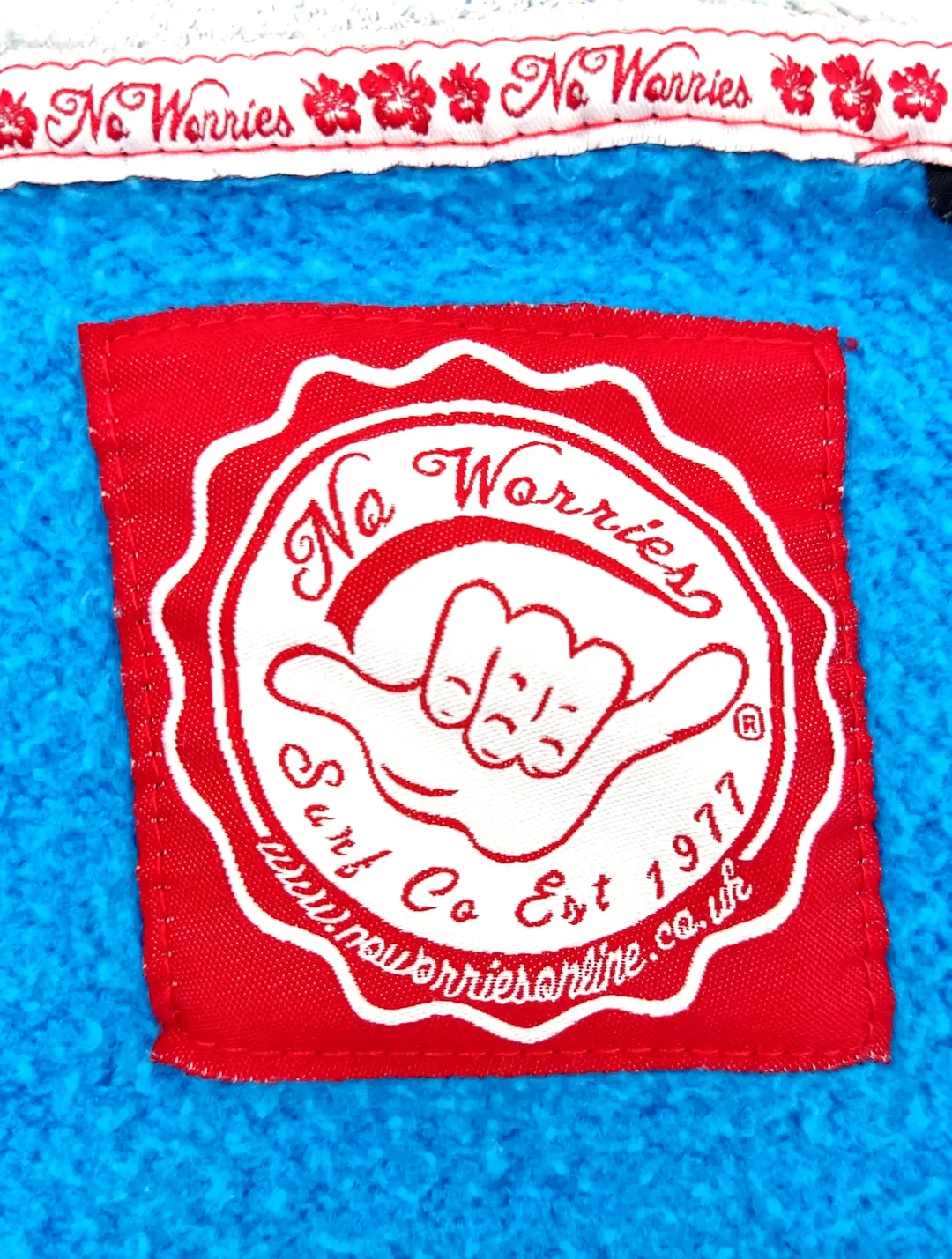 No Worries Surf Co Herren Hoodie hellblau - Gr. S – Bild 5