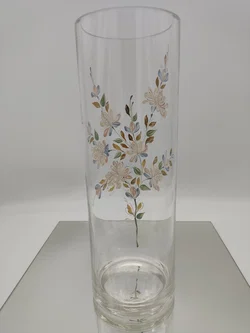 Handbemalte Glasvase Mit Blumenmotiv  | Floraler Schatz - Bild 2
