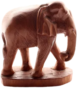 Handgeschnitzter Elefant aus Holz – 22 cm Höhe, 20,5 cm Länge - Bild 3