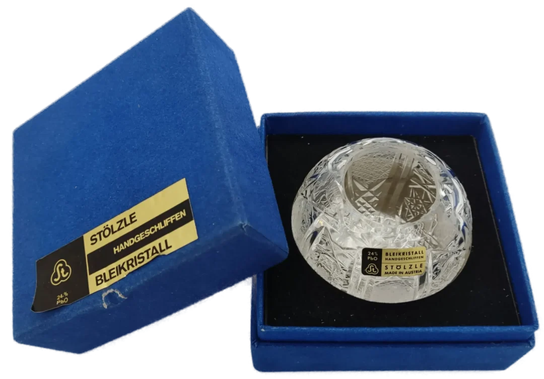 Stölzle Bleikristall Kugelvase ca 7cm – Bild 6