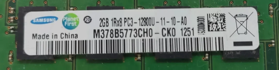 Samsung 2GB DDR3 1Rx8 PC3-12800U-11-10-A0 Arbeitsspeicher / RAM  – Bild 2