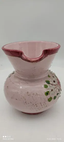 Keramik Vase/Krug mit Motiv Blumen - Bild 4
