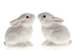 Rosenthal Porzellan-Häschen Paar, weiß matt, ca. 8 cm - Bild 1