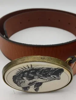 BDG Ledergürtel mit Fischmotiv | Wie Neu - Bild 4