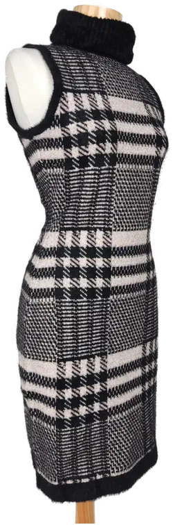 Fracomina Damen Rollkragenkleid, schwarz/weiß/rosa - Gr. XS - Bild 2