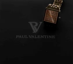 Paul Valentine Armbanduhr, eckig, 2cm, goldfarbenes Gliederarmband - Bild 4