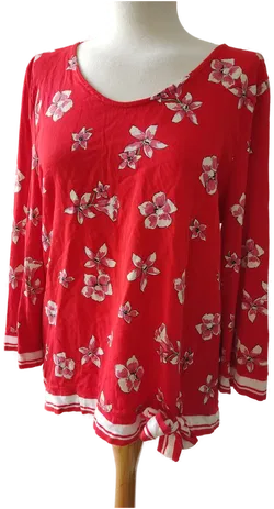 Street One Damen Shirt - rot, geblümt - Gr. 38 - Bild 1