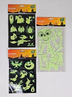 Halloween Fenster-Stickerpaket "Grusel" #5 "Glow in the Dark"