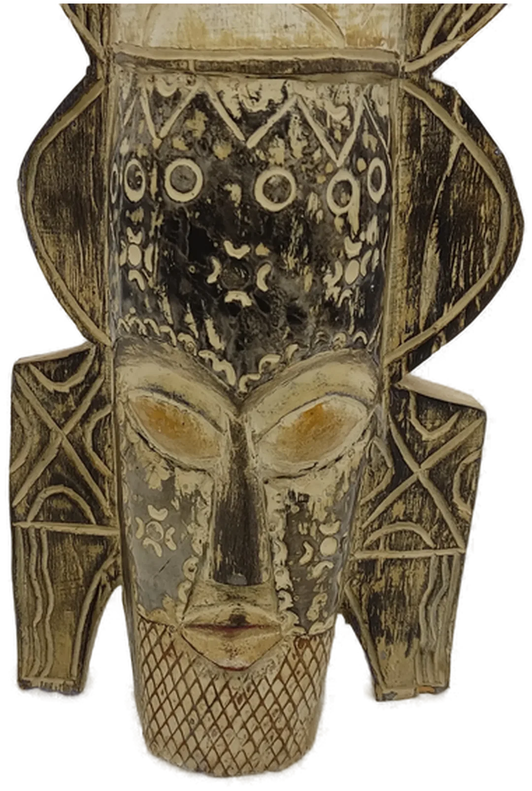 Holzstatue mit Metallbeschläge Höhe ca 63cm aus Afrika – Bild 2