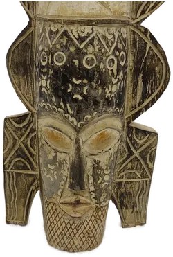 Holzstatue mit Metallbeschläge Höhe ca 63cm aus Afrika - Bild 2