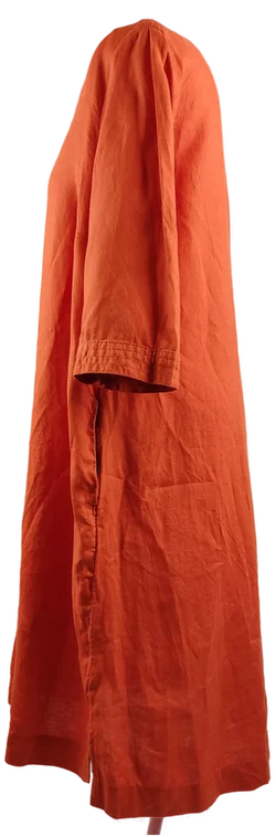 Bonita Midikleid Orange Leinen XXL | Sommerabend-Charme – Vorschau 2