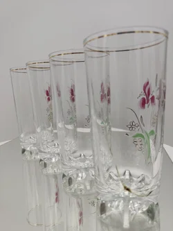 DeValbor Trinkgläser 4er-Set mit Irisblüten | Italienischer Retro-Charme - Bild 8
