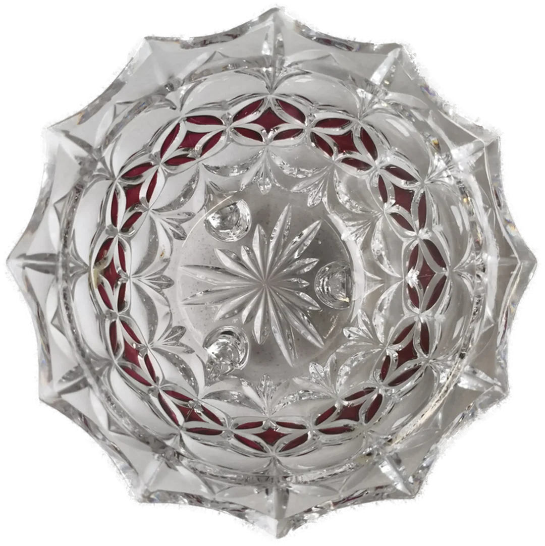 3 Fuß- Glasschale, Höhe 10cm, Böhmen – Bild 3