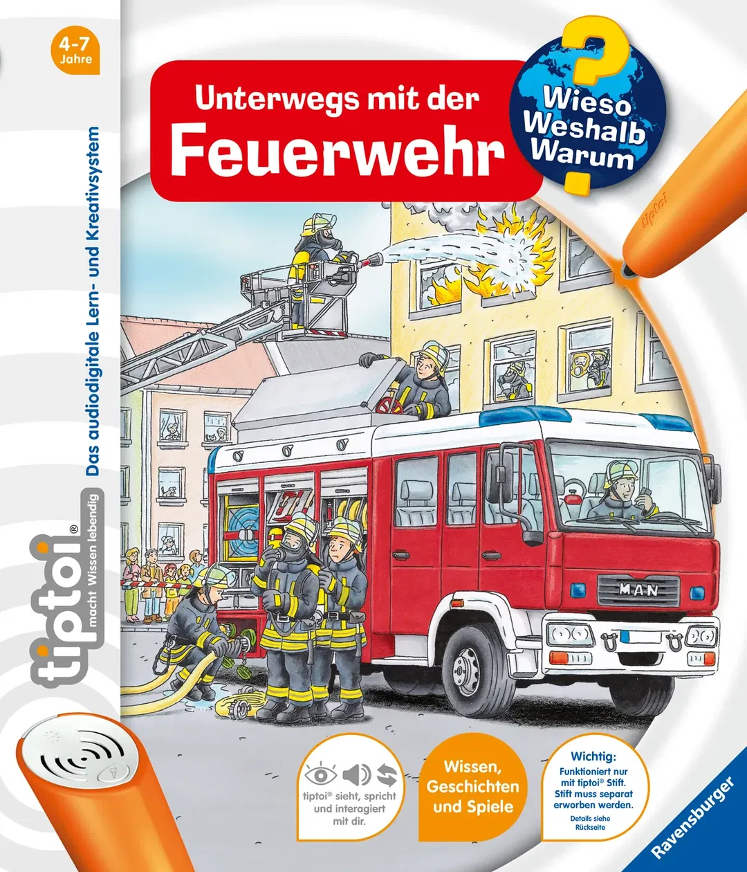 tiptoi® Wieso? Weshalb? Warum? Unterwegs mit der Feuerwehr - Daniela Flucht - Interaktives Feuerwehrbuch - Bild 1