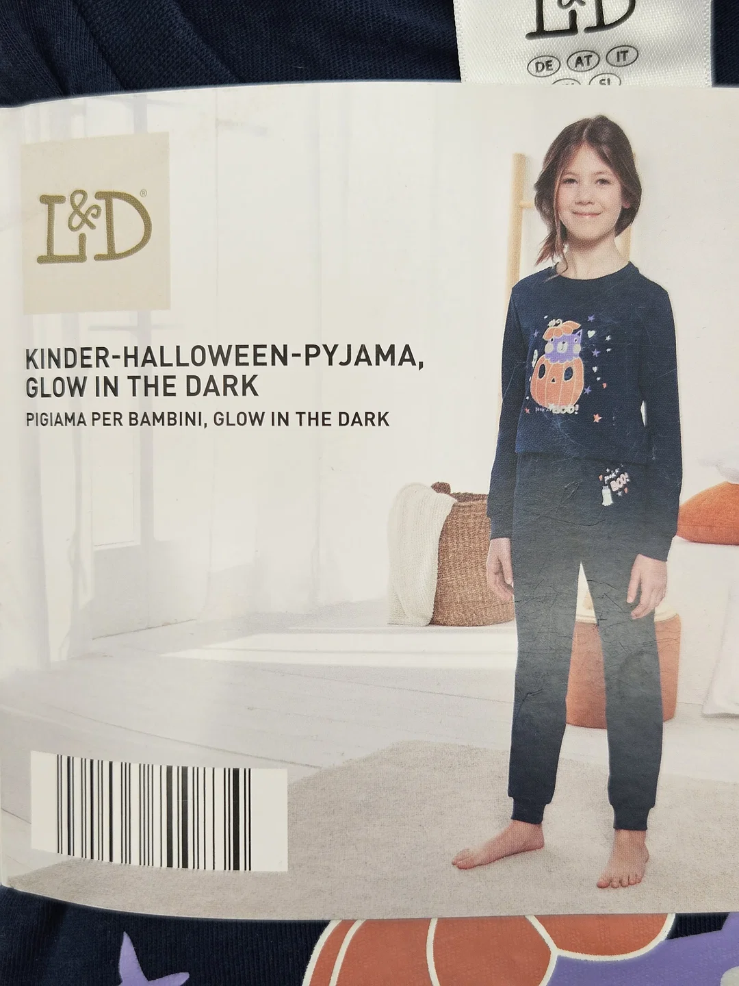 L&D Kinder-Halloween-Pyjama Glow in the Dark #2, blau - Gr- 134/140 – Bild 2