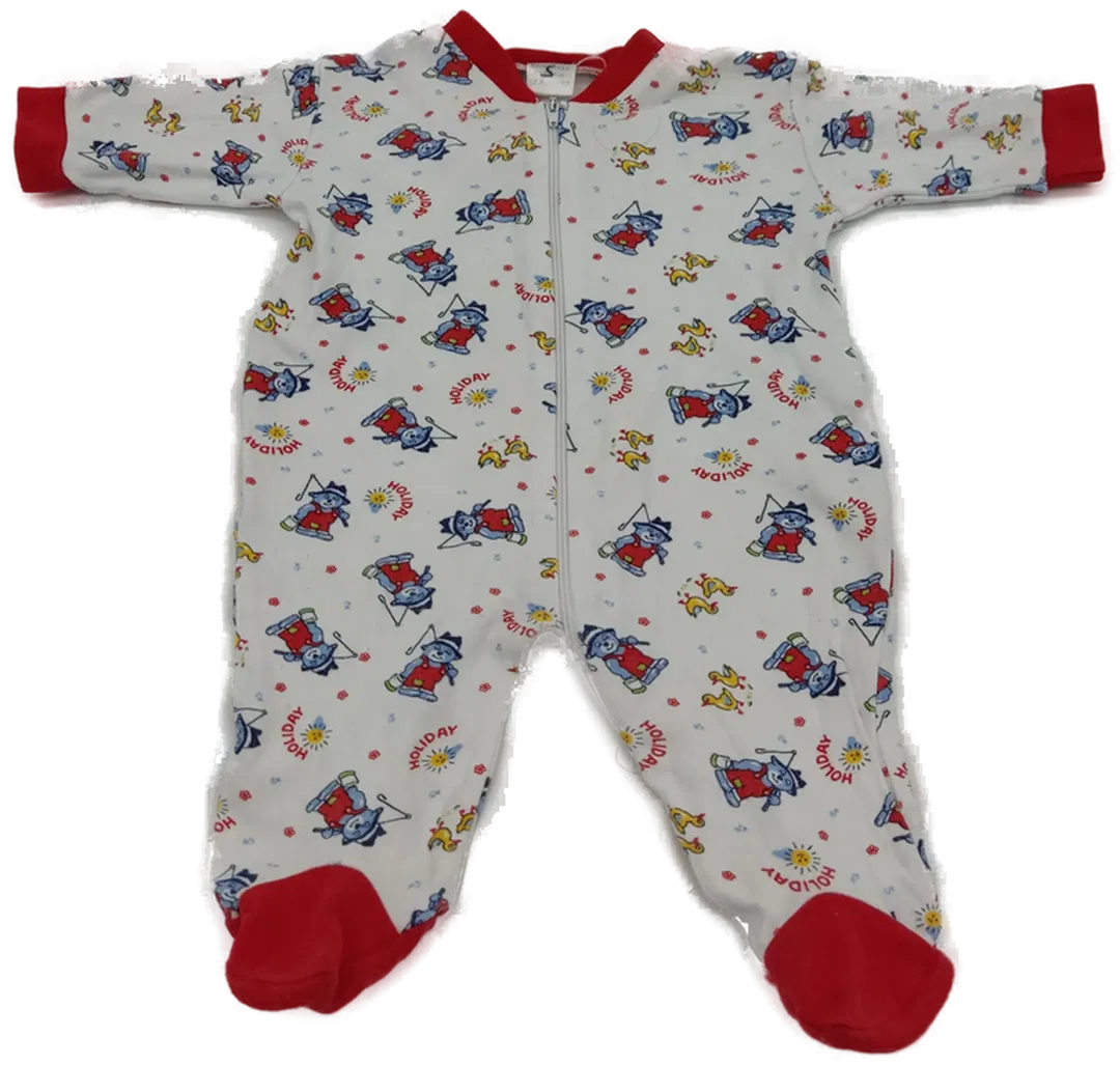 Baby Pyjama langarm mit Rundhalsausschnitt, weiß mit Aufdruck, Größe 56 - Bild 1