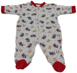 Baby Pyjama langarm mit Rundhalsausschnitt, weiß mit Aufdruck, Größe 56 - Bild 1