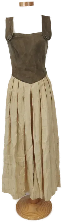 Trachtenkleid olivgrün, gelb - S/36 - Bild 1
