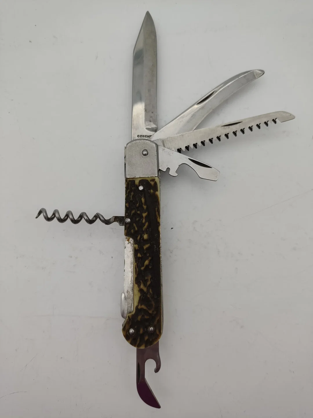 Mikov Fixir Jagdtaschenmesser mit Lederscheide | Tschechoslowakischer Schatz – Bild 4