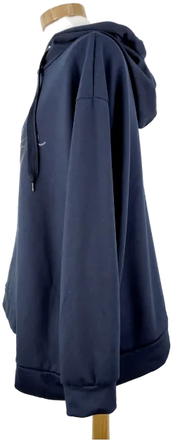 Sweater "Canda Premium", langarm mit Kapuze, dunkelblau mit Aufdruck, Größe XXL – Bild 2