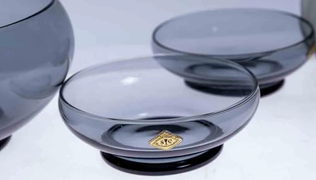 Salzburger Cristallglas Set mit Schüsseln und Kanne aus Rauchglas – Bild 3