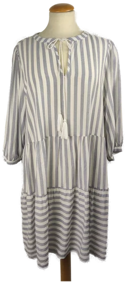 Damenkleid Sonstige Viskose Gestreift | Sommerleicht