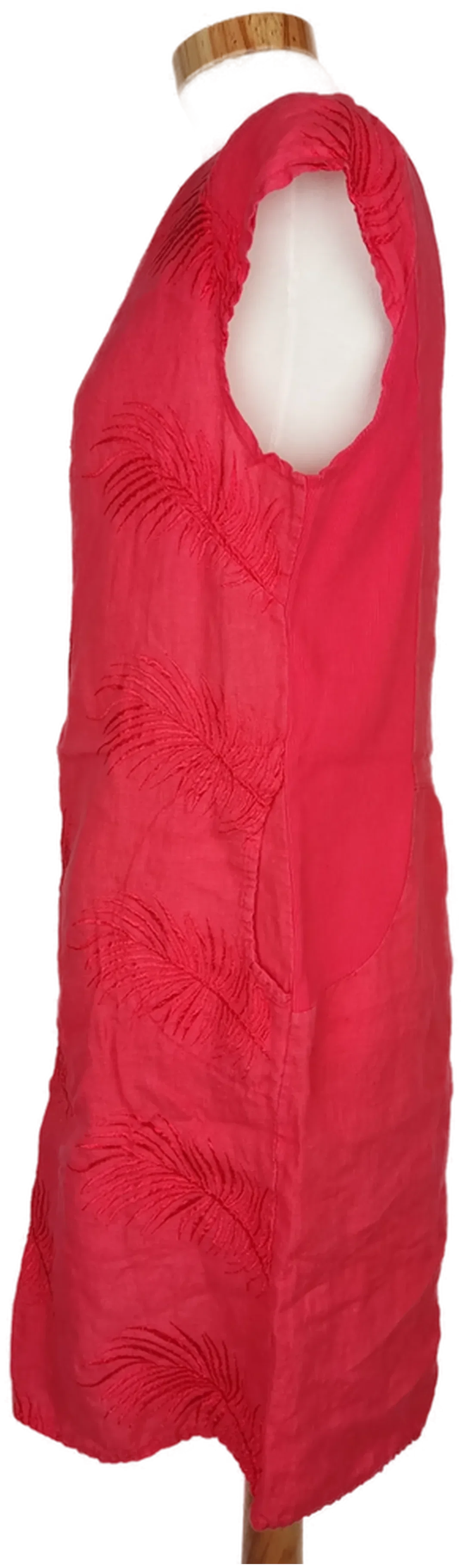 New Collection Damen Kleid mit Blättern bestickt rot - M/38 – Bild 3