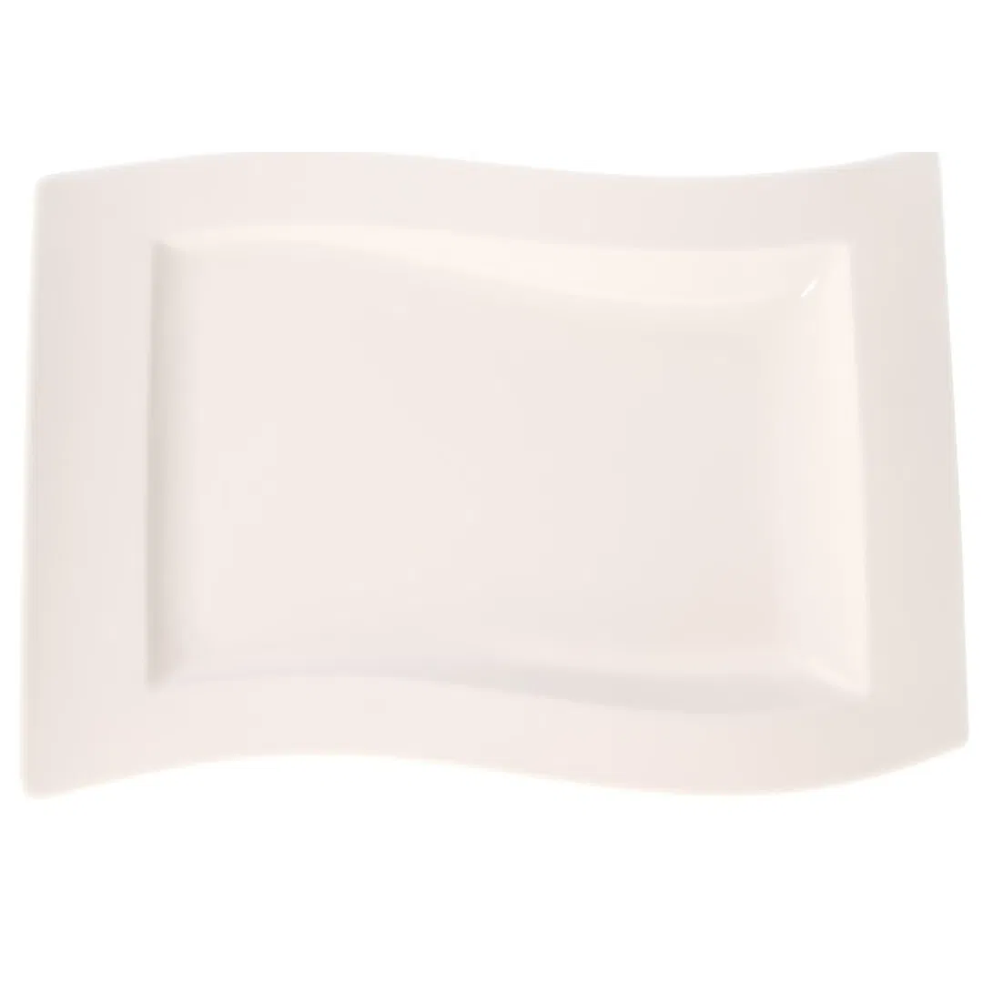  2 Stk. Villeroy & Boch rechteckiger Porzellanteller • Modern Wave Design - Bild 1