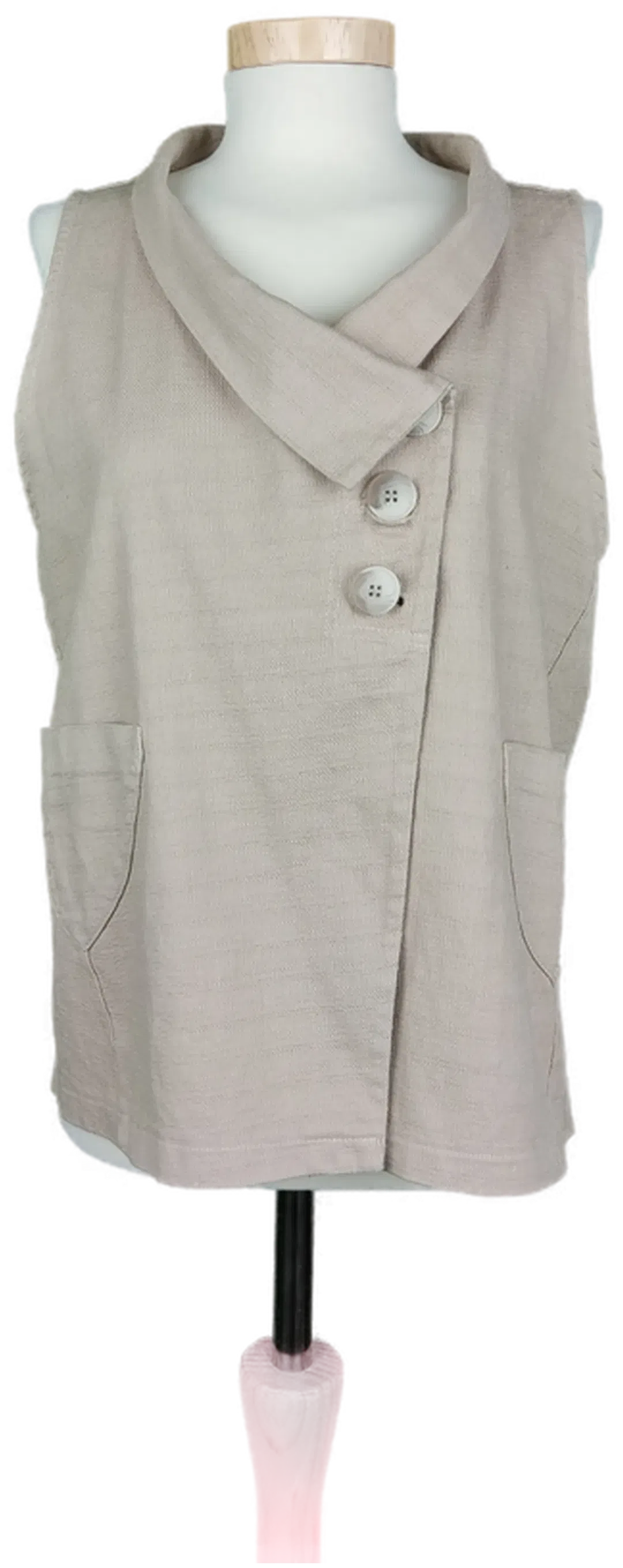 Wendy Trendy Damen Weste Baumwolle/Leinen beige - L/42 - Bild 4