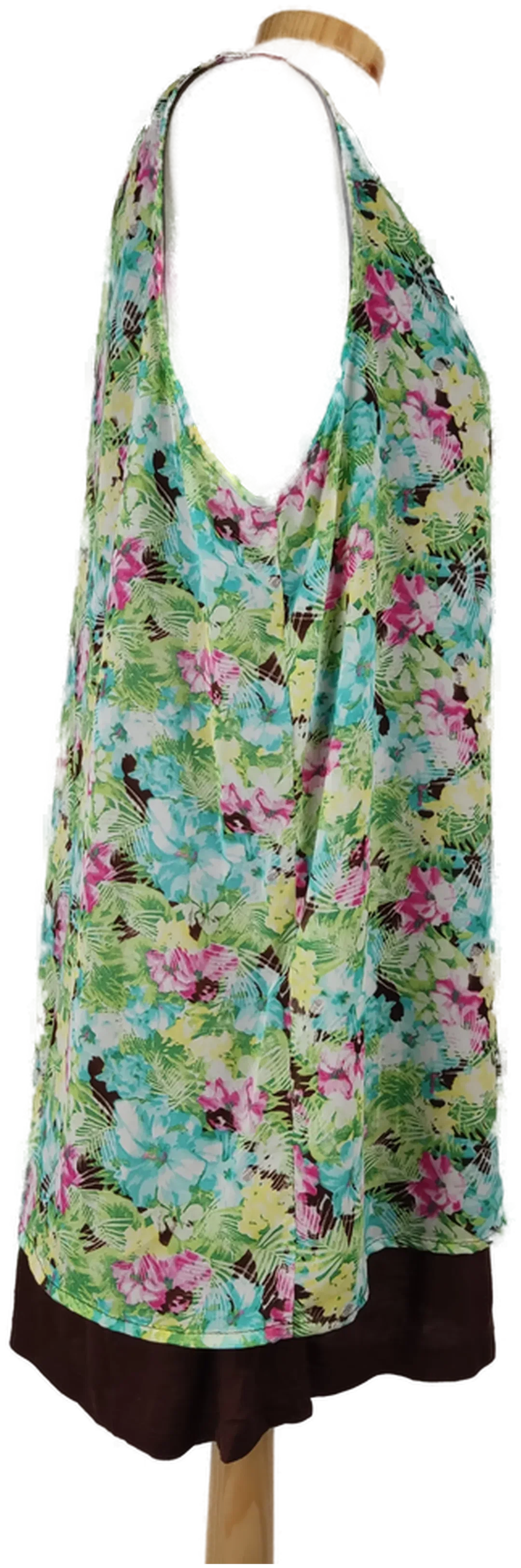 Damen Shirt bunt geblümt mit braunem Untershirt - Gr. 38/40 o. M – Bild 3