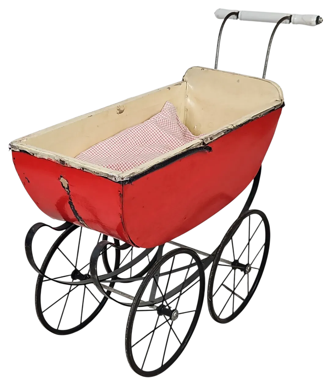 Vintage Puppenwagen aus Holz/Metall - Bild 1