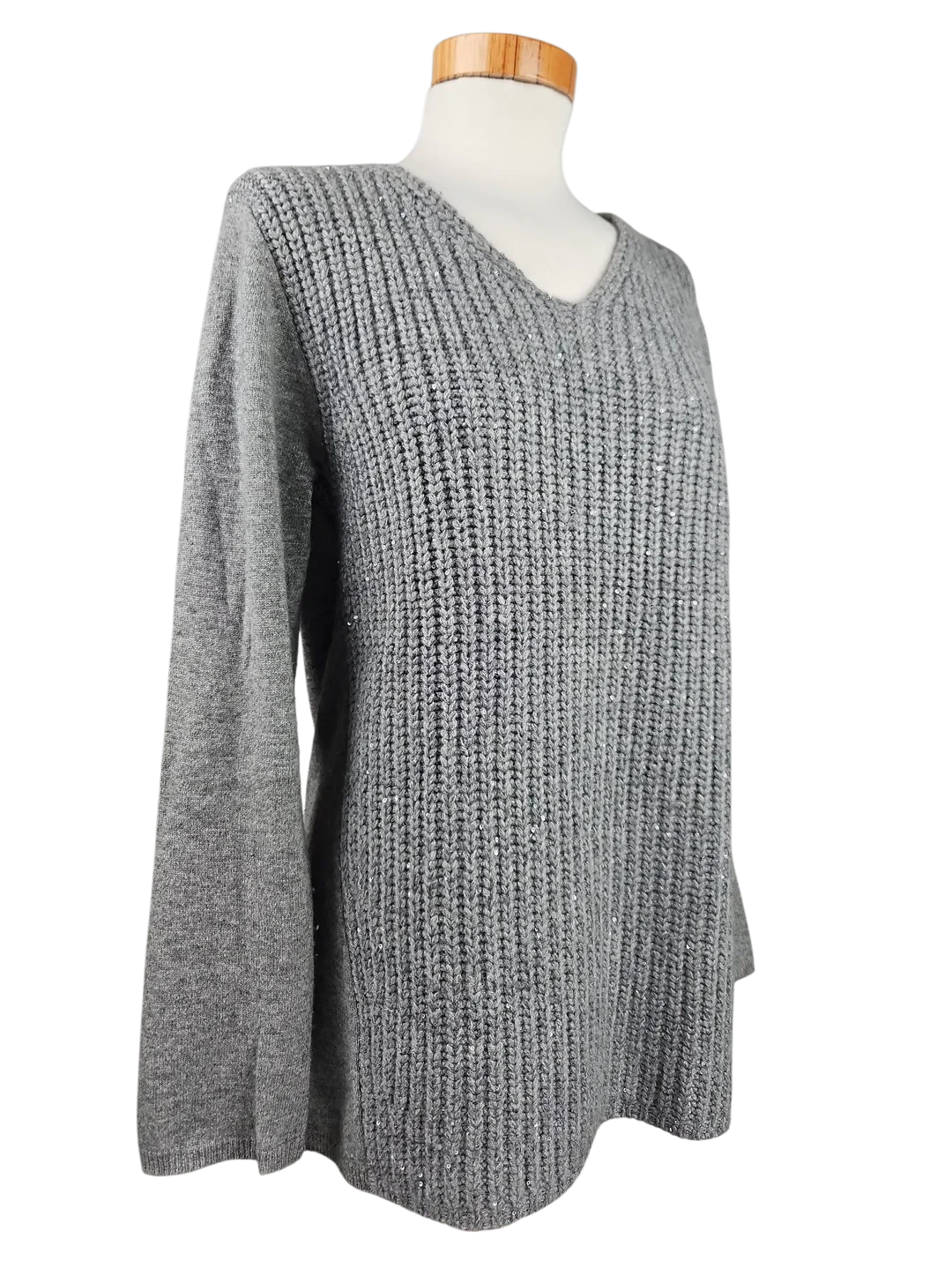 Simply Cashmere Damen Pullover (Kaschmir). grau - Gr. M/38 – Bild 2