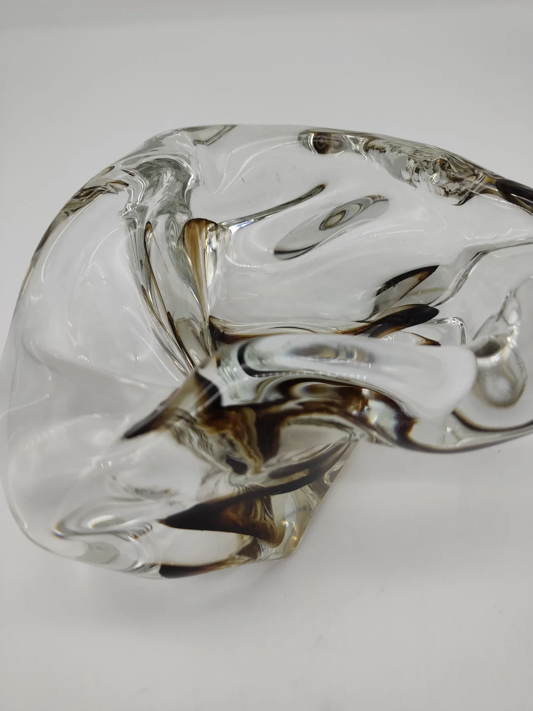 Vintage Glasschale / Aschenbecher mit rauchgrauen Einschlüssen – Bild 6