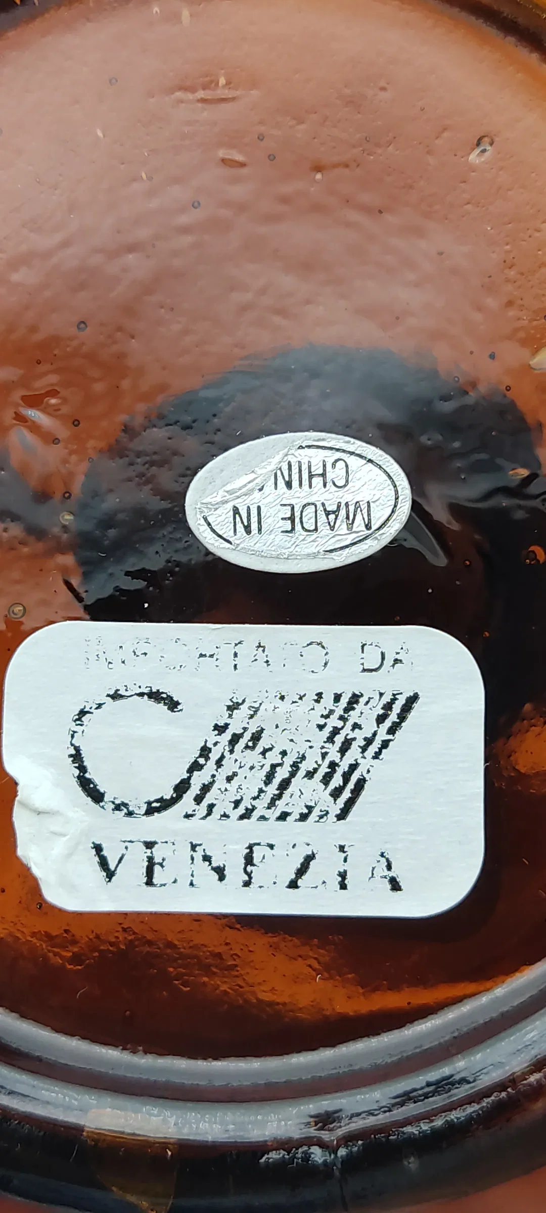 Ölpumpflasche Glas braun, Höhe: ca. 14 cm Retro – Bild 2