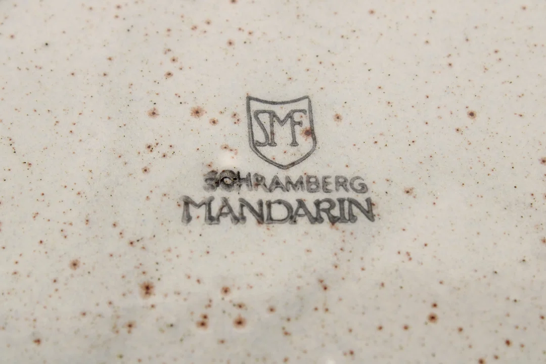 Schramberg Keramik SMF „Mandarin“ | 4 Fleischteller | Vintage | Obst-Dekor | 1970er Jahre  – Bild 2