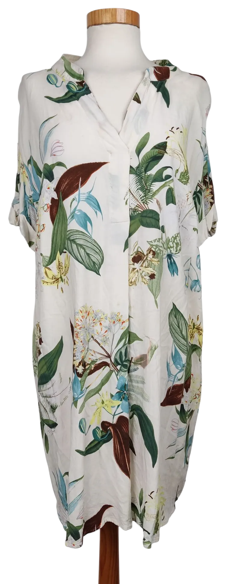 H&M Damen Midikleid, weiß - Gr. XXL  - Bild 1