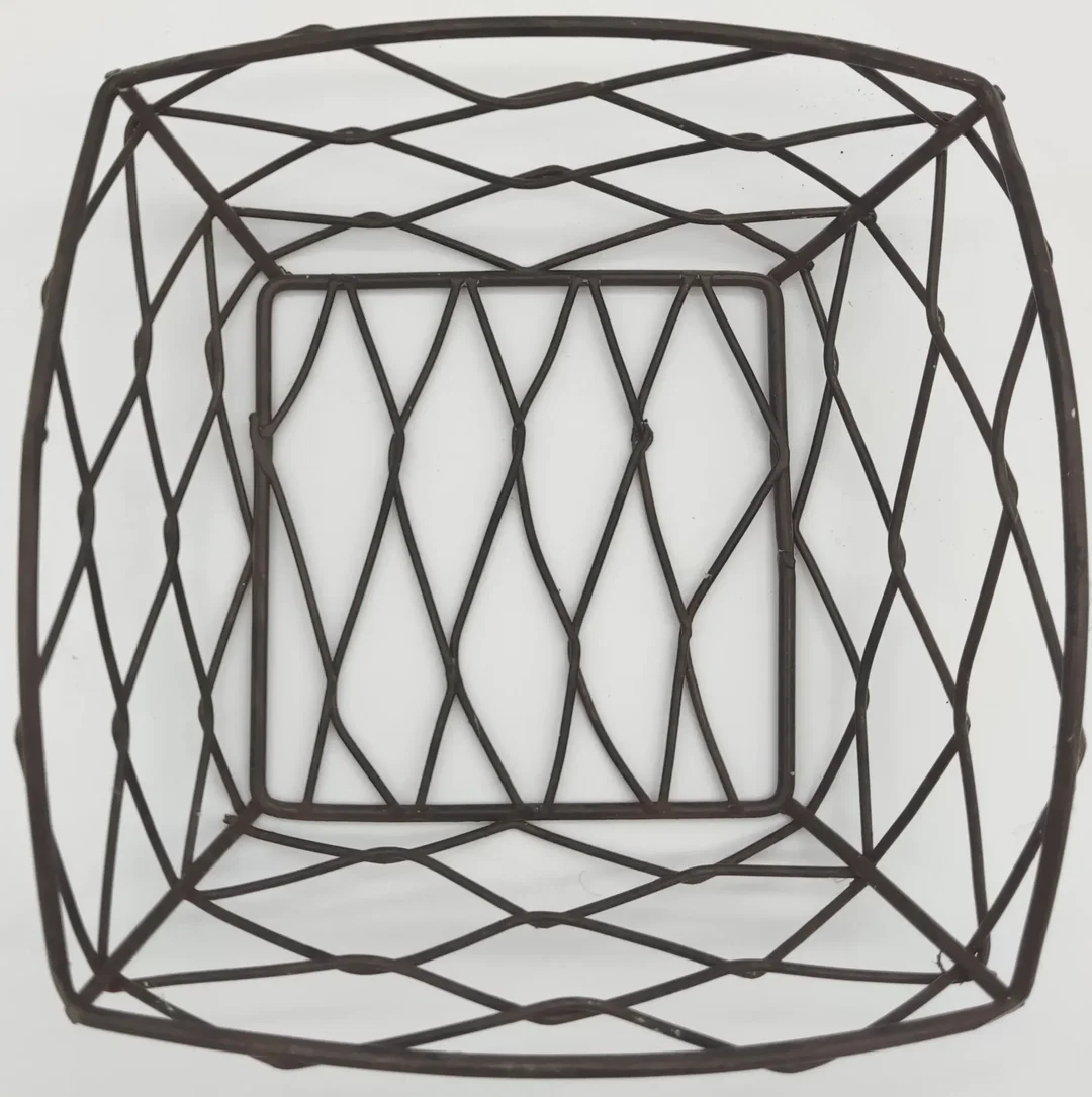 Körbchen aus Metall, braun, Größe ca. 14 x14 x 6 cm – Bild 2