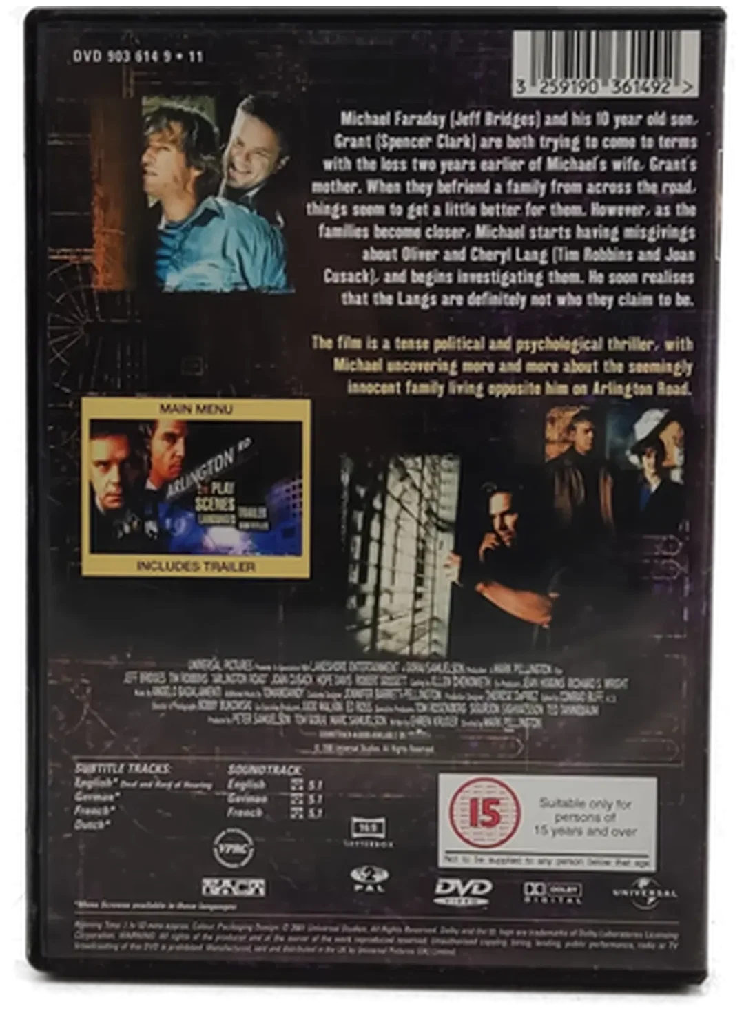 DVD "Arlington Road" mit Jeff Bridges und Tim Robbins – Bild 2