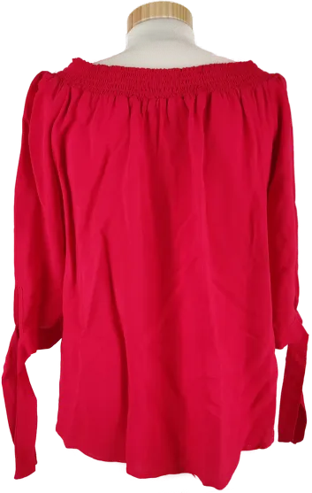 Bluse "Orsay", dreiviertelarm und Gummizugausschnitt, rot, Größe 40 – Bild 3