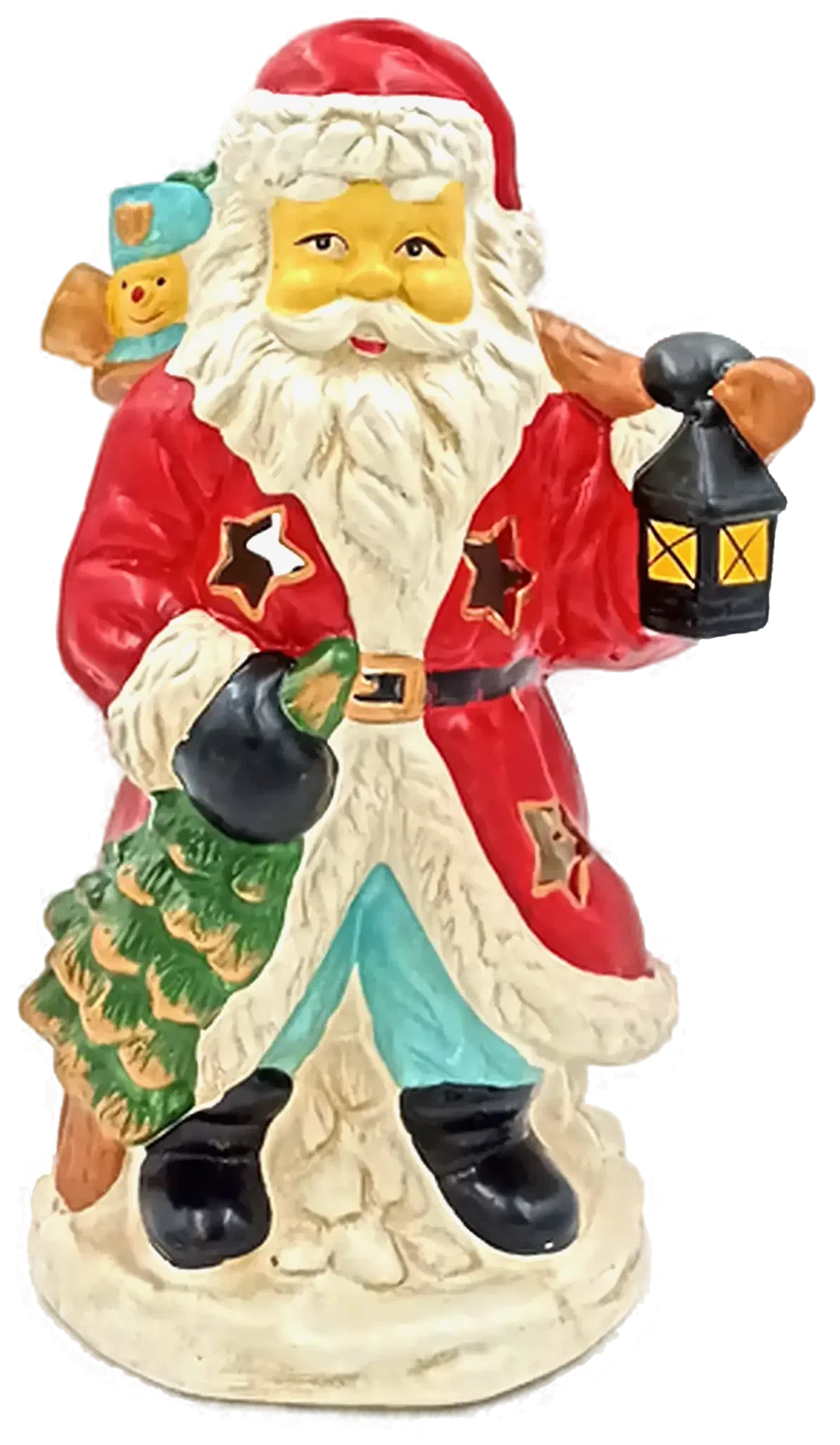  Keramik Weihnachtsmann mit Teelichthalter/Kerzenhalter - Bild 1