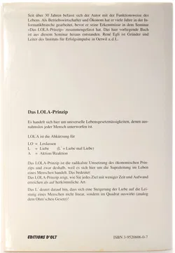 Buch Das LOLA-Prinzip oder die Vollkommenheit der Welt - René Egli - Bild 2