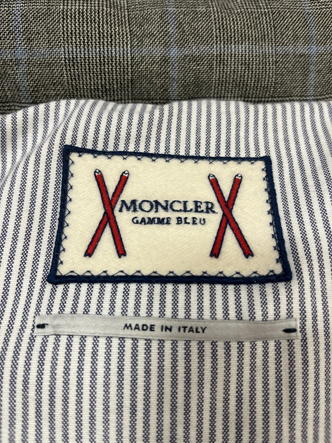 MONCLER Jacke Game Bleu mit Kapuze grau kariert Gr, 4 – Bild 7