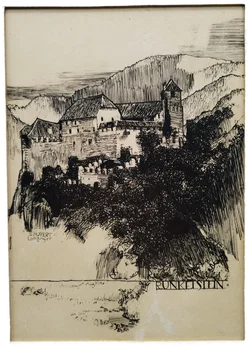 Hubert Lanzinger, Runkelstein - Original Radierung mit Pastepartout – Vorschau 2