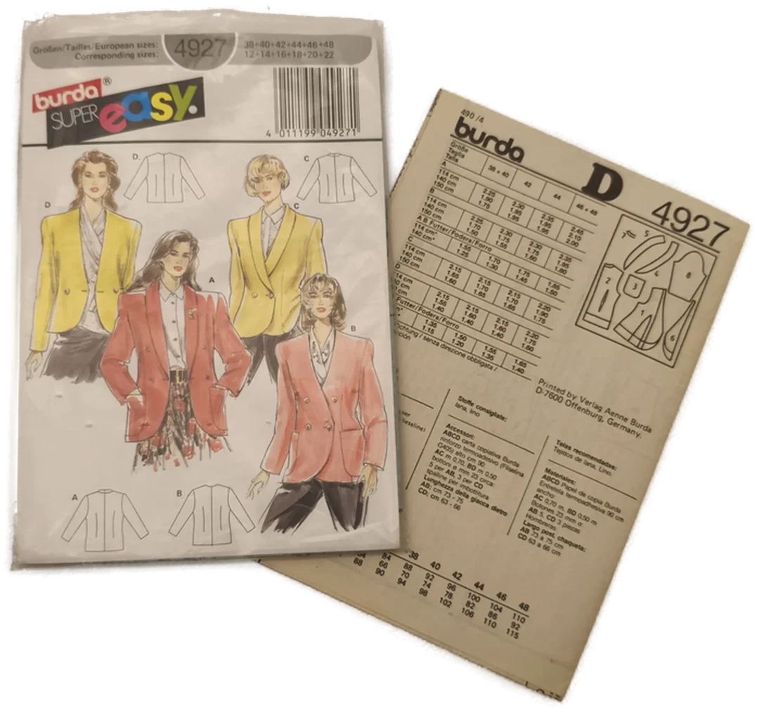 3x Schnittmuster für Blazer, Vintage, Burda, 80er – Bild 2