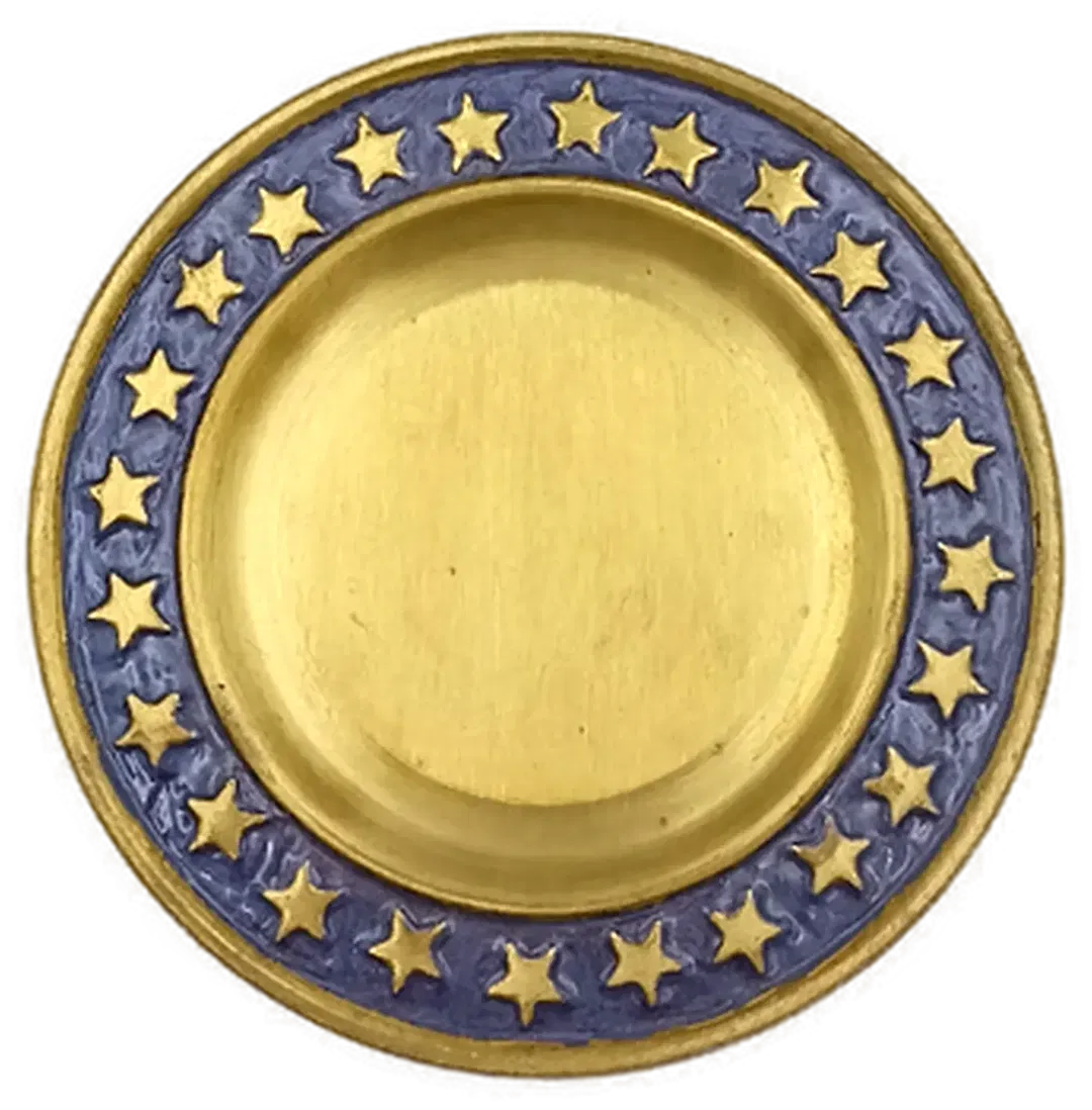 Weihnachtlicher Kerzenteller aus Messing Ø 12,5 cm - Bild 1