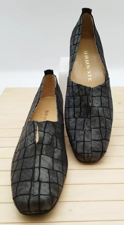 Ballerina Brunate Schwarz Kroko-Optik, Gr. 40 | Zeitloser Chic – Vorschau 1
