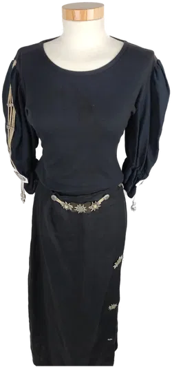 Trachtenkleid 3tlg., schwarz/braun mit Dekor, Größe S - Bild 9